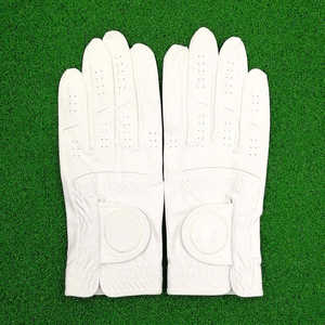 Gants de golf en cuir Cabretta de haute qualité pour gaucher, unisexe, femmes, hommes, enfants, logo personnalisé, fermeture à boucle et crochet, adaptés au sport - Product Image 4
