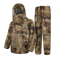 Combinaison de chasse camouflage unisexe à manches longues, veste à capuche respirante en maille et pantalon pour adultes, utilisation en plein air en été