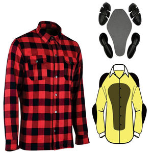 Chemise en flanelle de moto personnalisée, chemise de sécurité pour motard avec armure CE, équipement de protection personnalisé, maille respirante, service OEM - Product Image 1
