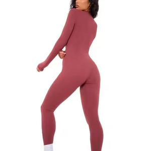 Conjunto de 2 Piezas de Mono de Yoga Casual de Cintura Alta para Mujer, para Todas las Temporadas, Top de Manga Larga con Abertura Lateral, Pantalones Anchos Elásticos - Product Image 4