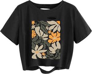 Camisa corta para mujer, Top corto de manga corta con logotipo personalizado para deportes, gimnasio, yoga, moda callejera y tiendas de ropa de estilo de vida - Product Image 1