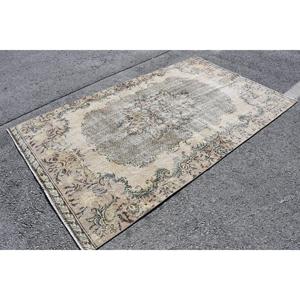 Vintage Rug, 5.3x8.9 ft Turkish Rug, <b>Brown</b> Southwestern <b>Wool</b> Rug - Product Image 1