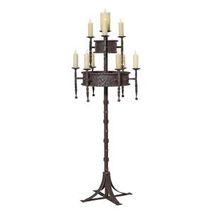 Candelabro de Piso de Hierro Forjado a Mano de Múltiples Niveles Diseñado para una Mejora Dramática del Hogar y una Atmósfera de Eventos Lujosa - Product Image 1
