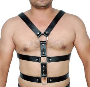 Arnés de pecho de hardware confiable para hombre, ropa de club de baile para fiestas, tamaños más comunes, equipo de Bondage de cuero - Product Image 1