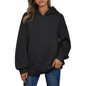 PRO ENTERPRISES Sweat à capuche oversize doublé anti-rides délavé à l'acide pour femme, tissu 100 % coton tissé 360g, streetwear décontracté d'hiver - Product Image 6