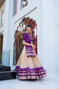 Elegante Chanderi Silk Lehenga Choli para mujer, proveedor mayorista a granel, FashionHarbour - Product Image 4