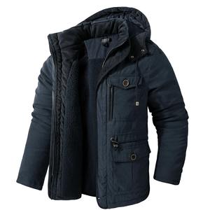 Abrigo de Invierno para Hombre, Cálido, Ecológico, Transpirable, Impermeable, Grueso, con Capucha, Cortavientos, Acolchado de Poliéster, Forro de Lana, Estilo Casual, Animal - Product Image 2