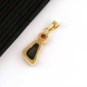 Colgante de piedras preciosas de moldavita y piedra solar natural sin cortar en bruto al por mayor para hacer collares, colgante de cristal curativo, fabricación de joyas - Product Image 4