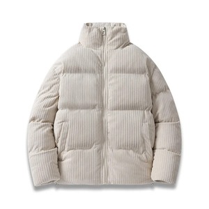 Chaqueta de invierno acolchada de algodón de pana de estilo coreano Vintage para hombre, cortavientos con cuello levantado y Parka larga cálida para Otoño Invierno - Product Image 2