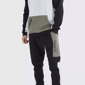 Ensemble de survêtement en coton délavé à l'acide OEM pour hommes sweat à capuche en chenille brodé et pantalon de survêtement grande taille vêtements de sport pour garçons - Product Image 5