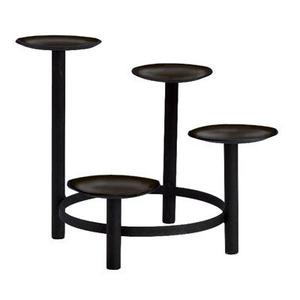 Bougeoir de couleur noire avec dessus doré Bougeoir décoratif de table Bougeoir attrayant de style moderne - Product Image 2