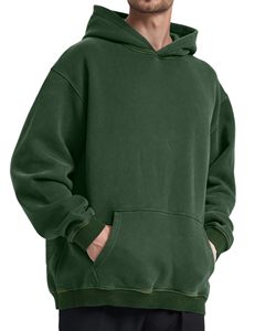 Sweats à capuche pour hommes en gros, lavage à l'acide, 100% coton, polaire respirant, écologique, personnalisable OEM, qualité supérieure - Product Image 5