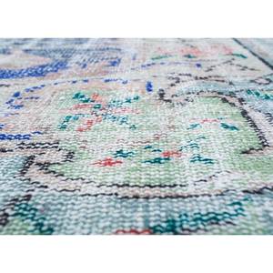 Tapis en laine noué à la main vert vintage, grand rectangle, motif floral et abstrait, pour entrée de maison, salon - Pae-2288 - Product Image 3