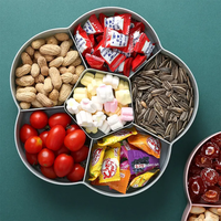 Meilleure vente Plateau à bonbons en forme de fleur Plateau à compartiments en forme de fleur Plateau à dessert divisé pour biscuits Plateau à plats de service