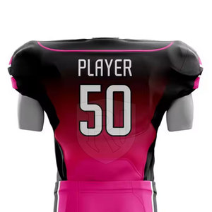 Conjuntos de manga corta transpirables de uniforme de fútbol americano hecho a medida de alta calidad superventas - Product Image 5