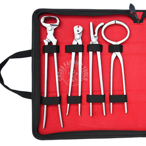 Kit complet de sablage de sabots pour maréchal-ferrant, comprenant pinces à sabots, tire-clous, couteau à boucles, râpe, lime, tampon, testeur de douleur, pinces à tête ronde - Product Image 5