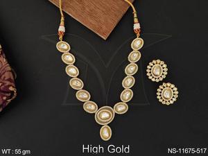 ชุดเครื่องประดับชุดสร้อยคอสั้นดีไซน์สวยชุดงานปาร์ตี้สไตล์แฟนซีสีทองเงางามชุดเครื่องประดับ - Product Image 2