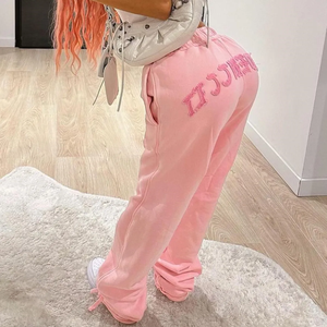 Ensemble sweat à capuche et jogging pour femme, imprimé broderie 3D, effet délavé, style streetwear, personnalisé, effet vieilli, fermeture éclair sur le devant, logo, automne/hiver 2024, 100% - Product Image 6