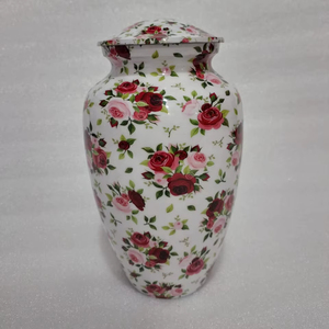 11-Inch lüks Metal çiçek kremasyon Urn yüksek kapasiteli 200 lbs insan ve <span class=keywords><strong>Pet</strong></span> külleri anıt için cenaze külü vazosu - Product Image 1