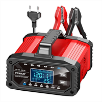 FOXSUR professionnel FAC-150 12V/15A & 24V/5A chargeur de voiture Battery12V 24V chargeur de batterie d'impulsion de Charge intelligente automatique