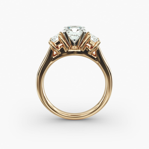 แหวนเพชรสามเม็ดแบบคลาสสิกหรูหราทอง10K แข็งสำหรับงานแต่งงานงานเลี้ยงหมั้นครบรอบของขวัญเครื่องประดับที่ดีสำหรับ - Product Image 2