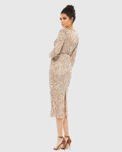 Elegante Vestido de Cóctel para Mujer, Vestido de Noche Largo y Transpirable en Malla de Poliéster con Bordado de Perlas y Cuentas, con Función Antiestática - Product Image 5