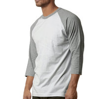 Camiseta 100% algodón gris manga larga mano en blanco suelta ajuste manga larga Camiseta algodón hombres camiseta para hombres
