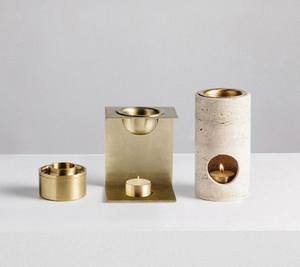 Soporte de luz de té de cerámica negra contemporánea, diseño elegante para decoración del hogar, acento para luces de té y velas, estilo minimalista moderno - Product Image 6