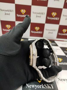 นาฬิกาข้อมือสแตนเลสสไตล์ฮิปฮอปของผู้ชายสุดหรูประดับเพชรโมอิสซาไนต์ด้วยเม็ดเพชร - Product Image 4