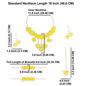 Stylish Mehndi Flower Jewelry Handmade Bridal <b>Set</b> with <b>Necklace</b> Earrings Tikka Ring <b>and</b> Rose <b>Bracelet</b> - Product Image 5