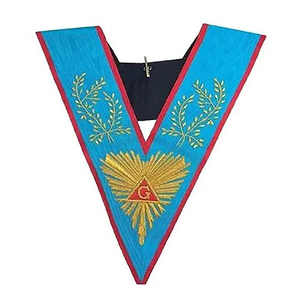 Oficiales Blue Lodge Officer Collar Set Royal Blue Machine Bordado Masonic Regalia Craft Master Masons Mm Delantal Ronpex - Product Image 5
