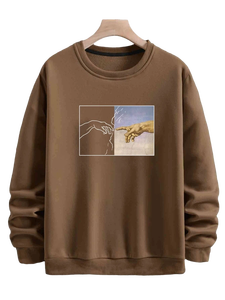 Plain Solid Crew Neck Sweatshirts for Men Custom Logo Sweatshirts for Men - Product Image 4