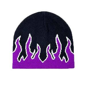 Bonnet tricoté personnalisé en gros 100% acrylique unisexe adulte logo personnalisé bouffant impression bonnets casquette pour hommes - Product Image 5