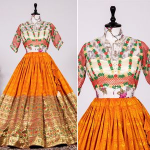 Bon Prix Nouvelle Variété Élégance Dressing Fantaisie Jacquard Lehenga Choli Avec Dupatta Avec Zari Tissage Travail Femmes Mode Fourniture - Product Image 3