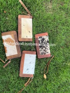 Cartera de mano de cuero de vaca auténtica de estilo occidental, Cartera de cuero elegante para mujer, embrague con marco de pulsera multiusos de alta calidad - Product Image 4