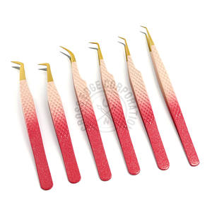 Premium Stainless Steel Fiber Tip Eyelash Extension Tweezers Mega Boot Volume Moon Curved Classic <b>Tool</b> for Russian Lash Fans - Product Image 1