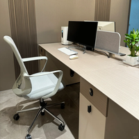 Poste de travail de bureau moderne avec cloison, table modulaire pour 4 personnes, mobilier de bureau commercial