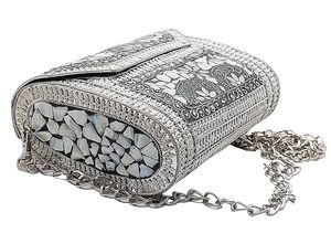 กระเป๋าถือคลัทช์สำหรับผู้หญิงทำงานโมเสกกระเป๋าถือและกระเป๋าสะพายไหล่มีโซ่กระเป๋าถือผู้หญิง - Product Image 2