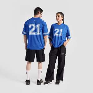 Camiseta Deportiva Personalizada de Fútbol Americano Royal Blue Power Play, de Poliéster, Manga Corta, con Logotipo Bordado - Product Image 1