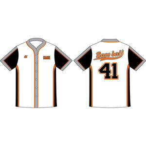 2024 logotipo personalizado cuello en V uniforme de béisbol Jersey conjuntos cortos tela de poliéster transpirable hombres 3/4 en blanco T-Ball ropa deportiva - Product Image 4