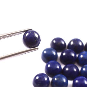 5MM AAA + bleu naturel Lapis Lazuli rond Cabochon Flatback calibré pierres précieuses en vrac fabrication de bijoux en gros Lot - Product Image 3