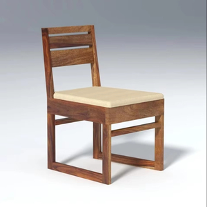 Chaise de cuisine moderne et confortable rembourrée en bois avec un design simple à lattes pour l'atelier du parc scolaire - Product Image 2