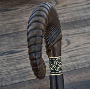 ไม้เท้าเดินไม้ไม้เท้าไม้แกะสลักไม้ด้ามจับสำหรับผู้สูงอายุไม้เท้าเดินไม้แบบพรีเมี่ยม - Product Image 4