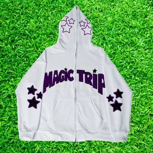 เสื้อฮู้ดมีซิปสำหรับผู้ชายเสื้อฮู้ดผ้าฝ้ายโอเวอร์ไซส์แบบกำหนดโลโก้ได้เอง100 - Product Image 3