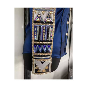 เสื้อ100% ผ้าแพรแข็งสีกรมท่าสวมใส่สบายดีไซน์เป็นเอกลักษณ์ชุดขี่ม้าของเล่นชาวตะวันตก - Product Image 2