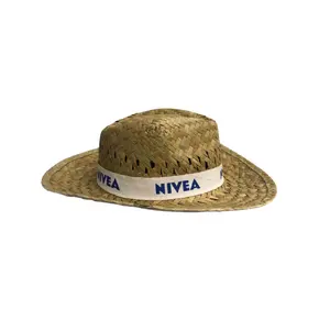 Sombrero de paja de ala ancha con logotipo bordado de verano de Vietnam para fiesta diaria, boda, granjero, sombrero de playa, decoración lista para enviar
