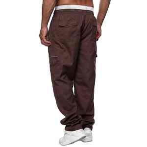 <b>Men's</b> New Arrival <b>Casual</b> Cotton Cargo Pocket Pants Quick Dry Loose Fit <b>Elastic</b> <b>Waist</b> Flat Front Style Fashionable Long Design - Product Image 2