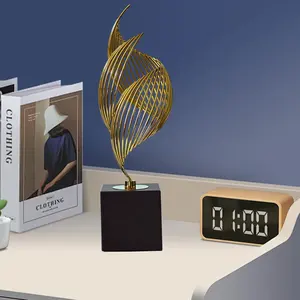 Luxury Handmade <b>Gold</b> Carved Engraved Modern Polished <b>Sculpture</b> for Garden Art Decor - Product Image 1