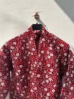 Veste en coton matelassée tricotée style bohème, imprimé floral, décontractée, rembourrée, mode durable, rayures d'inspiration vintage