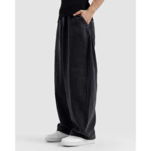 Pantalon en jean simple et tendance, style skater, coupe large - Product Image 5